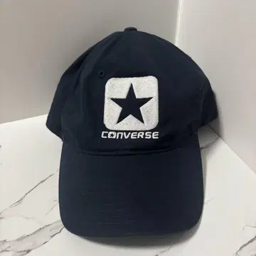 CONVERSE 컨버스 로고 자수 캡 모자 남성용 블랙 네이비