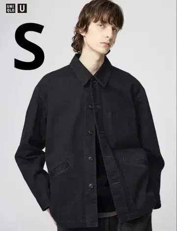 UNIQLO U 오버 사이즈 컬러 데님 자켓 블랙 S
