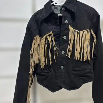 MORGANWEAR 프린지 부착 크롭 자켓 S