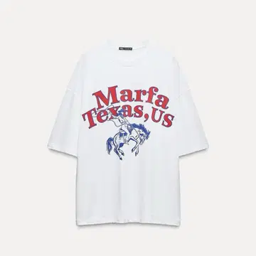 ZARA 텍스트 프린트 T셔츠 S