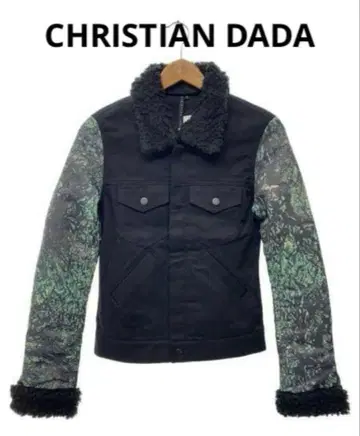 CHRISTIAN DADA 자켓 보아 옷깃 밀리터리 디자인 블루종