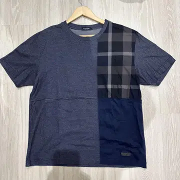 BLACK LABEL 체크 무늬 T셔츠 네이비 계열