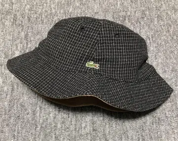 Lacoste 체크 리버서블 버킷햇