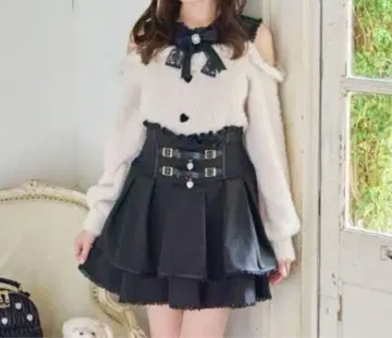 LIZLISA 2단 리본 벨트 치마바지