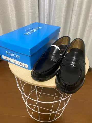 새상품 HARUTA 블랙 로퍼 24.5 EE 택 포함 박스 포함 미사용