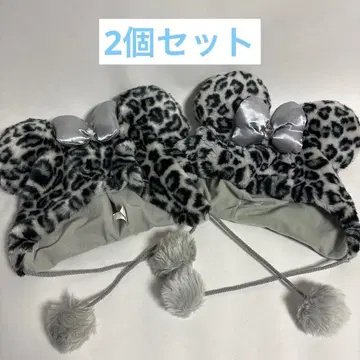 디즈니 미니 팬캡 레오파드 무늬 모자 2개 세트