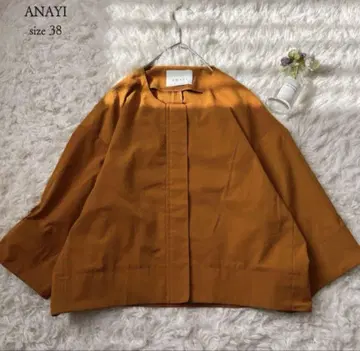 ANAYI 최근 모델 노카라 자켓 숏 기장 오렌지 38