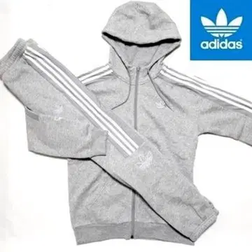 adidas 그레이 후드티 & 팬츠 세트 M 셋업