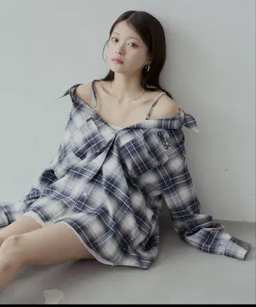 chico 체크 셔츠 NAVY