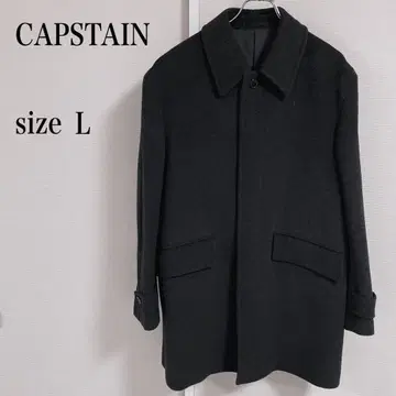 CAPSTAIN 다크 그레이 울 코트 사이즈 L 남성용
