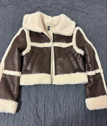H&M 무스탕 자켓 브라운
