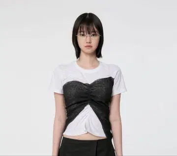 [ 새상품급 ] FLAREUP 뷔스티에 레이어드 T셔츠