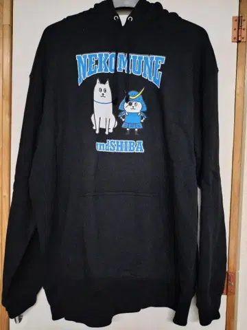 NEKOMUNE and SHIBA 후드 부착 후드티 XL 블랙 네컴네