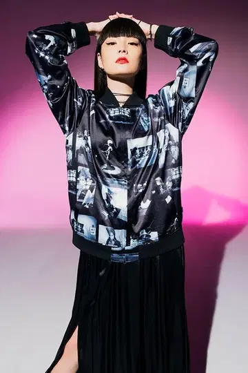 hide x glamb 모노그램 블루종 X japan