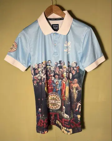 긴급 특가 Admiral 비틀즈 피케 셔츠 M 스카이블루