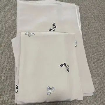 기모노 베이지 나비 카토 크레이프 원단 별직 하마 크레이프 원단