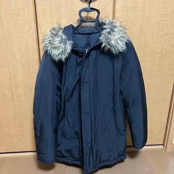 블랙 퍼 롱 다운 자켓