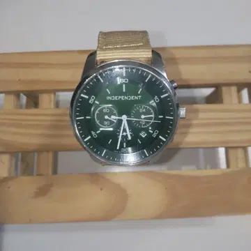 INDEPENDENT 솔라 그린 아날로그 손목시계 밀리터리 밴딩
