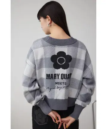 MARY QUANT x AZUL 로고 가디건 마리퀀트 마우지