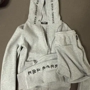 RTEG 그레이 풀 집업 후드티 셋업