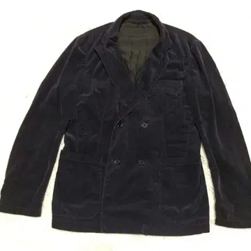 투모로우랜드 블루 워크 더블 테일러드 자켓 코듀로이 네이비