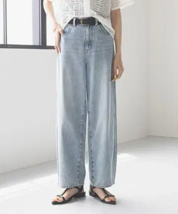 글로벌 워크 GOOD 데님 배기 팬츠 라이트 블루 데님 L