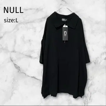 NULL  반팔 피케 셔츠 하프 집업 블랙 L