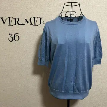 VERMEILpar iena/36/블루/반팔/티셔츠/둥근넥/심플