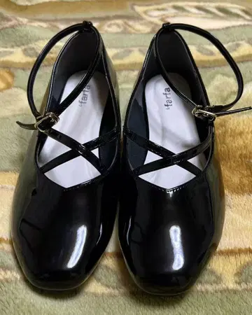 새상품 la farfa 라 파파 블랙 중간 힐 펌프스 24cm