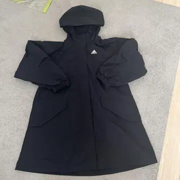 adidas 후드 부착 블랙 나일론 자켓