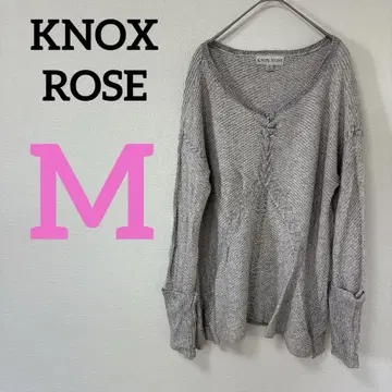 KNOX ROSE [ M ] 긴팔 스웨터 니트 스웨터 상의 그레이