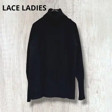 [ LACE LADIES ] 터틀넥 니트 스웨터 긴팔 블랙 F