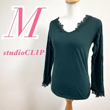 studioCLIP 스튜디오 클립 M 그린 긴팔 티셔츠 레이스