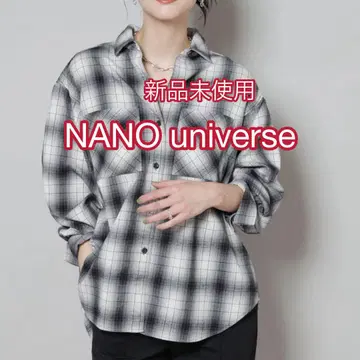 미사용 새상품 NANO universe 옴브레 체크 오버 플란넬 셔츠