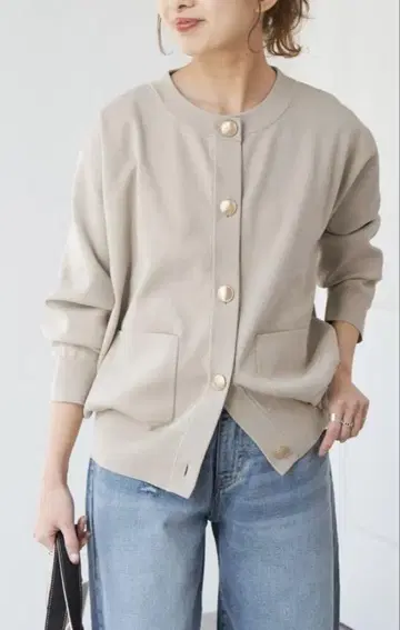 Spick and Span 워셔블 크루넥 가디건