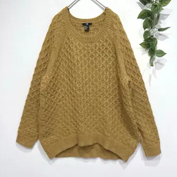 H&M 긴팔 니트 스웨터 굵은 짜임 예쁜 색상 캐주얼 심플 M 가을