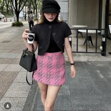 sheller 빅 체크 트위드 퀼로트