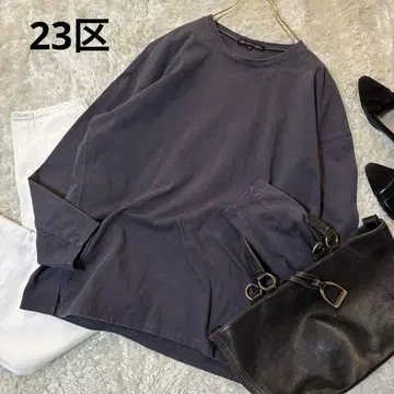 새상품급*23구 긴팔 티셔츠 스트레치 라운드넥 심플 그레이