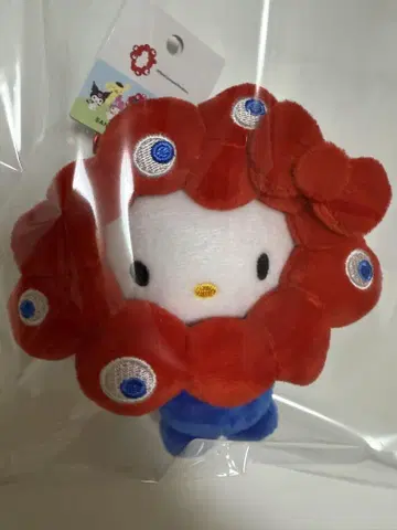 카라비너 달린 산리오 미야쿠미야쿠  키링 헬로키티 빨간색
