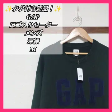 [택 포함 새상품] GAP 갭 남성용 긴팔 스웨터 짙은 녹색 M 로고