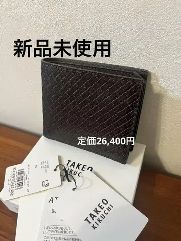 [ 미사용 새상품 ] TAKEO KIKUCHI 접이식 지갑 브라운