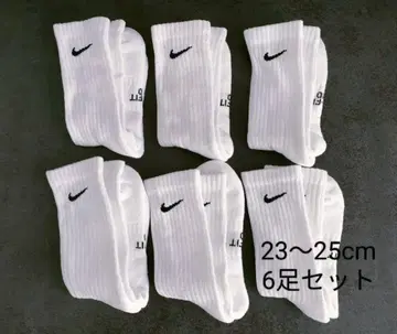 [정품] NIKE 나이키 양말 삭스 23~25cm 화이트 6족 세트