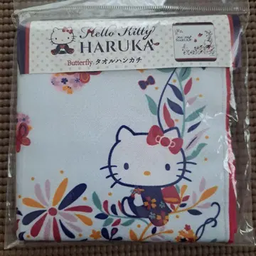 헬로키티 HARUKA 버터플라이 타월 손수건 일본 한정판