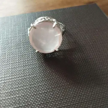 커다란 로즈쿼츠 실버 반지
