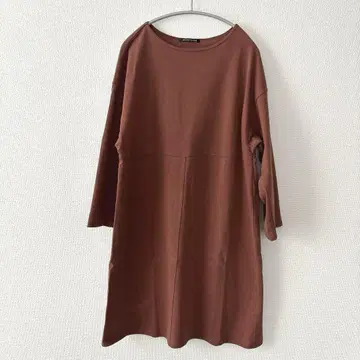 미즈이로 인드 티셔츠 원피스 브라운