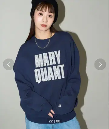 mary quant publux 레이스 로고 맨투맨 네이비