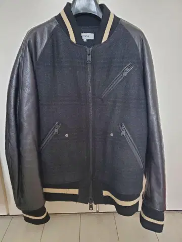 논네이티브 바시티 자켓 체크 가죽 VICTIM glamb