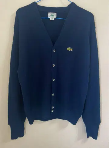 80년대 라코스테 IZOD Lacoste 아크릴 가디건 네이비 L