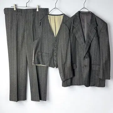 TOKYO SHIRAI 수트 셋업 3피스 스트라이프 그레이