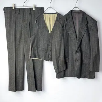 TOKYO SHIRAI 수트 셋업 3피스 스트라이프 그레이